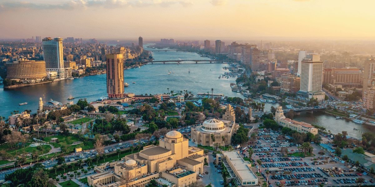 نهر النيل ووسط القاهرة، مصر